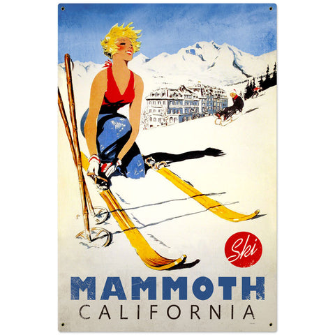 Ski Mammoth Metal Sign Wall Decor 24 x 36