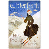 Ski Winter Park Metal Sign Wall Decor 24 x 36
