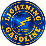 Lightning Gasoline Metal Sign Wall Decor 28 x 28