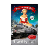 Christmas Train Metal Sign Wall Decor 24 x 36