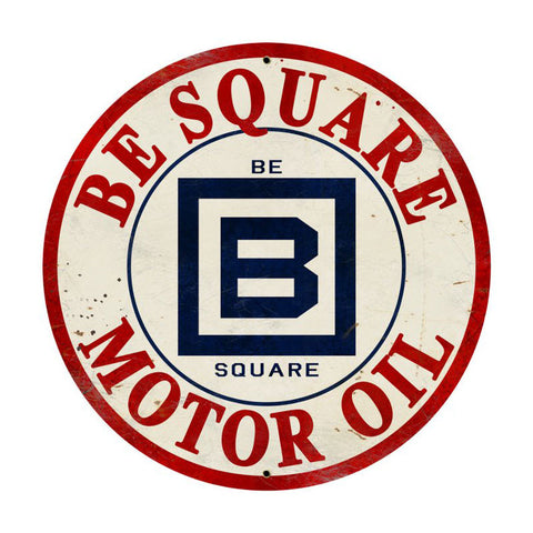 B Square Gasoline Metal Sign Wall Decor 28 x 28