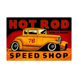 Hot Rod Speed Shop Metal Sign Wall Decor 36 x 24