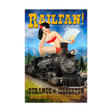 Railfan Metal Sign Wall Decor 24 x 36