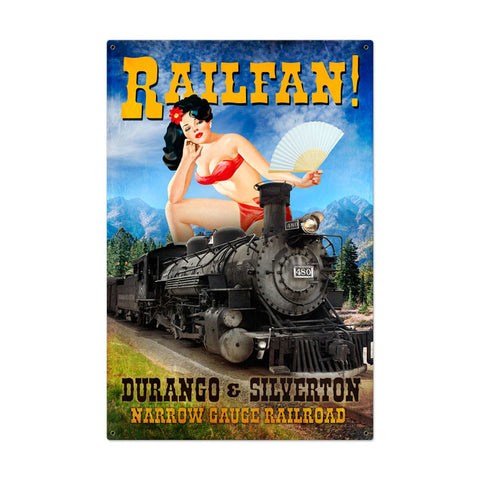 Railfan Metal Sign Wall Decor 24 x 36
