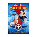 Mile High Club Metal Sign Wall Decor 24 x 36