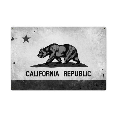 California Flag Metal Sign Wall Decor 36 x 24
