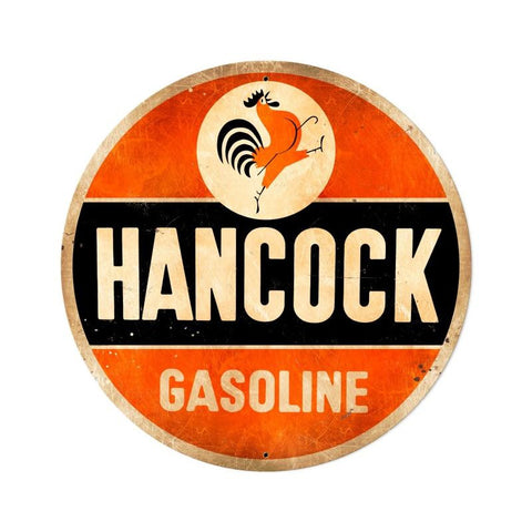 Hancock Old School Gasoline Metal Sign Wall Decor 42 x 42