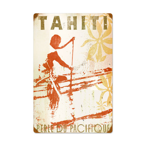 Tahiti Metal Sign Wall Decor 16 x 24