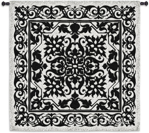 Iron Work Black and White Wall Tapestry