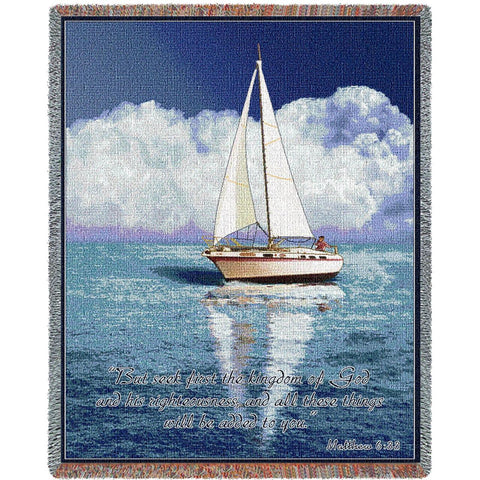 Sailboat Scripture Blanket