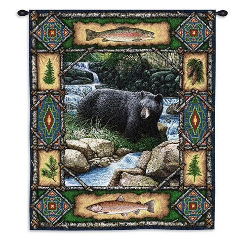 Bear Lodge Wall Tapestry With Rod