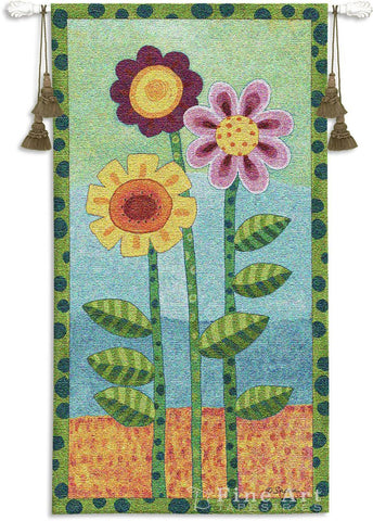 Long Stem Floral II Wall Tapestry