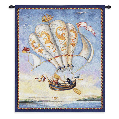 Airship Wall Tapestry With Rod