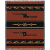 Southwest Geometric Black and Russet' Blanket
