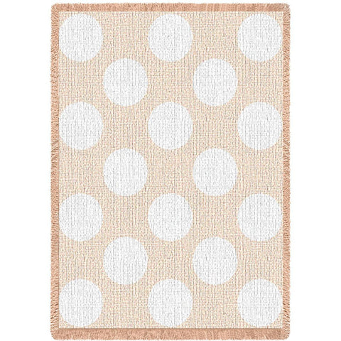 Polka Dots Natural Small Blanket