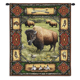 Buffalo Lodge Wall Tapestry With Rod