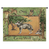 Gray Wolf Wall Tapestry With Rod