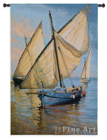 Violet Boat Wall Tapestry