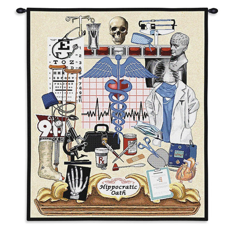 Hippocratic Oath Wall Tapestry With Rod