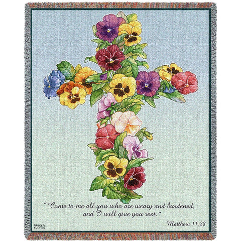 Pansy Cross Blanket