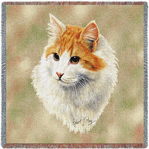 Red and White Short Hair Small Blanket