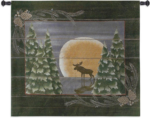 Moonlight Moose Small Wall Tapestry