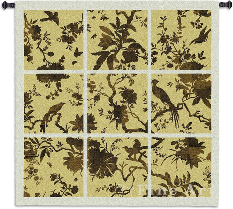 Floral Division Gold Small Wall Tapestry