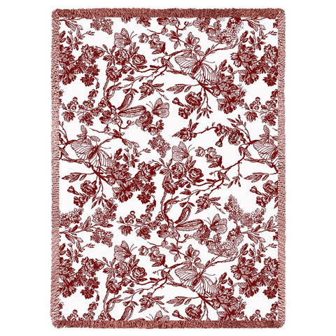 Amelias Garden Cranberry Blanket