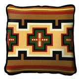 Southwest Geometric Green and Red Pillow