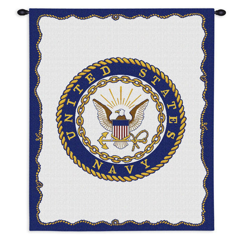 Navy Wall Tapestry With Rod