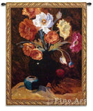 Poppies In Black Wall Tapestry