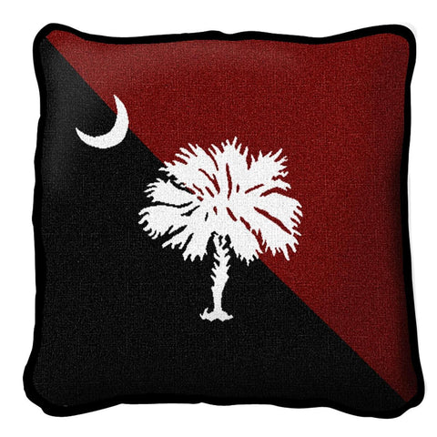 Palmetto Moon Red and Black Pillow