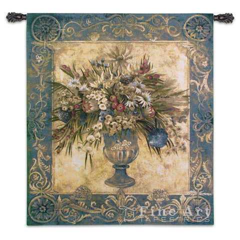 Tuscan Urn Cerulean Wall Tapestry