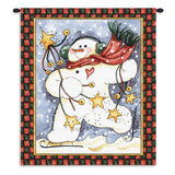 Dancing Snowman Wall Tapestry With Rod