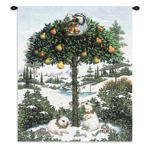 Partridge In Tree Wall Tapestry With Rod