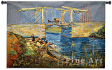 Langlois Bridge at Arles with Women Washing Wall Tapestry