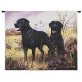 Labrador Retriever Black Wall Tapestry with Rod