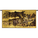 Seven Gods of Good Fortune and Chinese Children Small Wall Tapestry