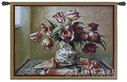 Tulips In Oriental Vase Wall Tapestry