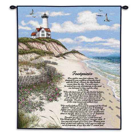 Footprints Wall Tapestry With Rod