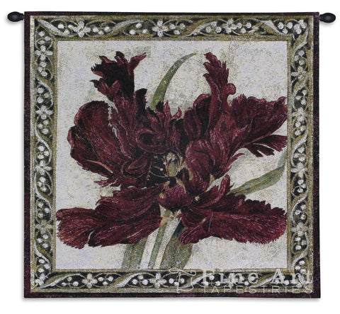 Fire Red Tulip Wall Tapestry