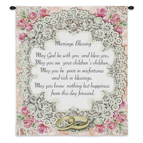 Marriage Blessing II Wall Tapestry With Rod