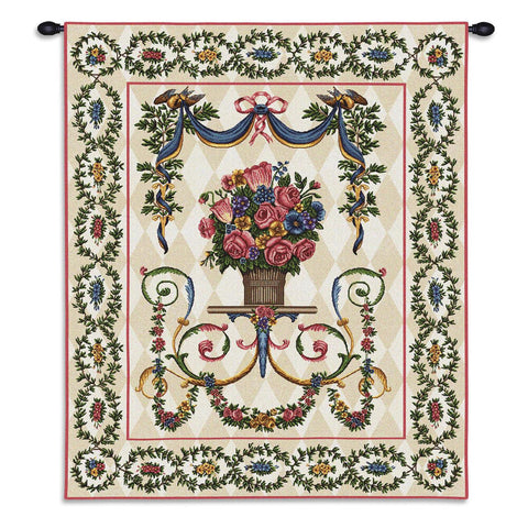 Floral Majesty Wall Tapestry Includes Wooden Rod