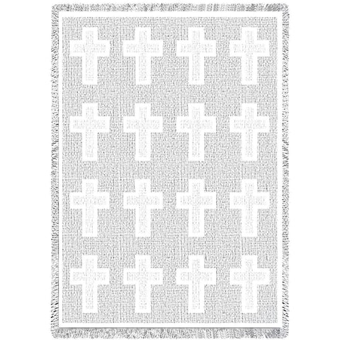 Cross White Natural Mini Blanket
