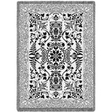 Black and White Floral Scroll Blanket
