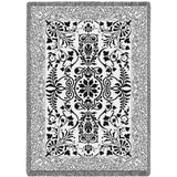 Black and White Floral Scroll Blanket