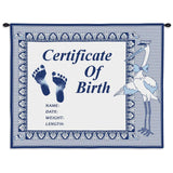 Birth Certificate Boy Wall Tapestry With Rod
