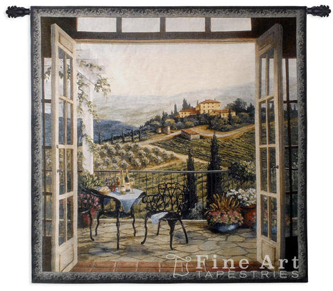 Balcony View Of The Villa Wall Tapestry