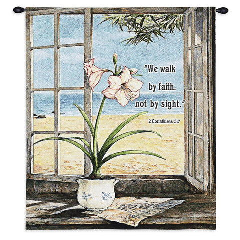 Ocean Amaryllis Wall Tapestry With Rod