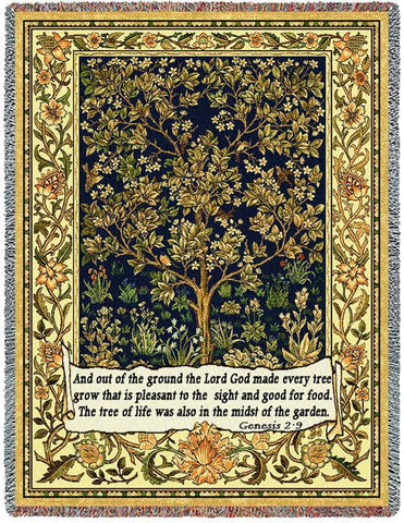 Tree Of Life Tapestry with Genesis 2:9 Blanket